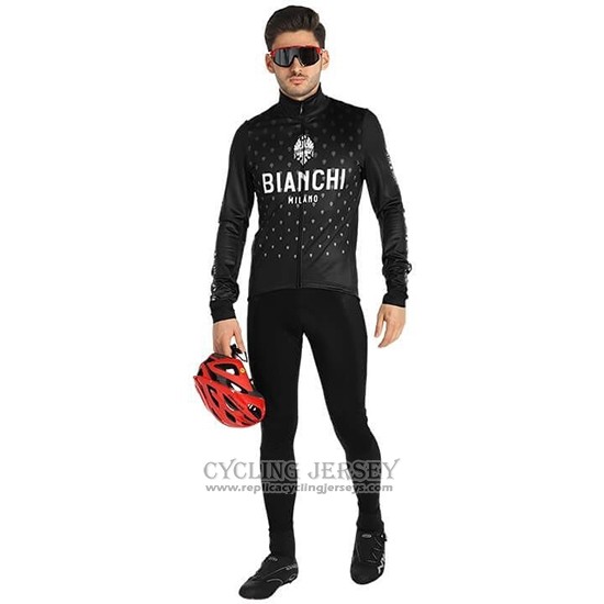 2019 Cycling Jersey Bianchi Milano Ft Black White Long Sleeve And Bib Tight